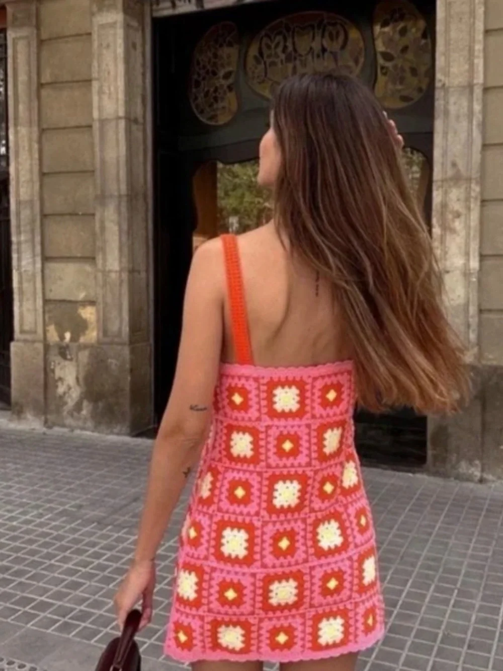 BRAND NEW WITH TAGS VIRAL ZARA PINK KNIT CROCHET SUMMER MINI DRESS SMALL BMWT - Picture 2 of 6